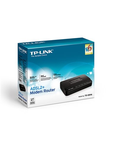 Modem ADSL TP-LINK TD-8816, ADSL/ADSL2/ADSL2 + până la 24 Mbps, Negru