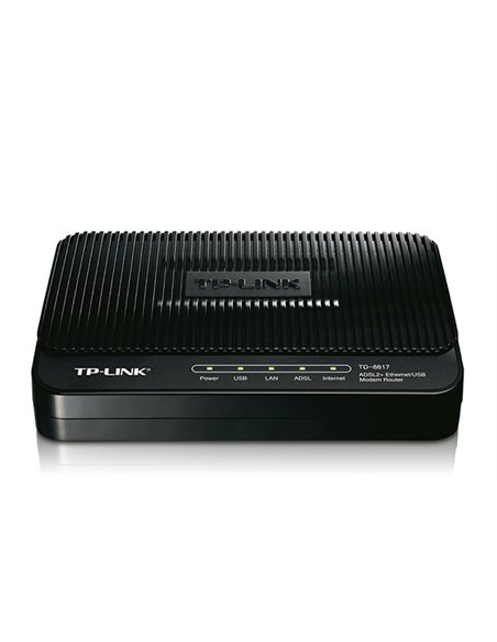 Modem ADSL TP-LINK TD-8817, ADSL/ADSL2/ADSL2 + până la 24 Mbps, Negru Modem ADSL TP-LINK TD-8817, ADSL/ADSL2/ADSL2 + până la 24 Mbps, Negru