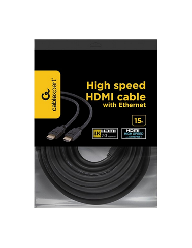 Видео кабель Cablexpert CC-HDMI4-15M, HDMI (M) - HDMI (M), 15м, Чёрный
