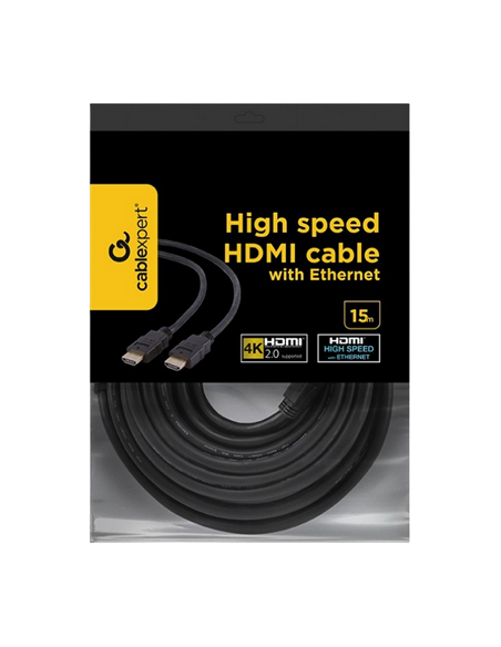 Видео кабель Cablexpert CC-HDMI4-15M, HDMI (M) - HDMI (M), 15м, Чёрный