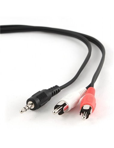 Аудиокабель Cablexpert CCA-458, 3.5mm 3-pin (M) - 2x RCA (M), 1,5м, Чёрный