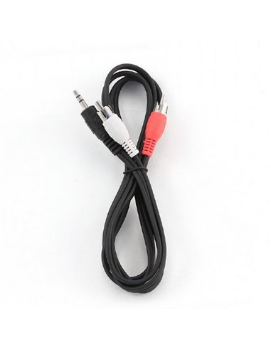 Аудиокабель Cablexpert CCA-458, 3.5mm 3-pin (M) - 2x RCA (M), 1,5м, Чёрный