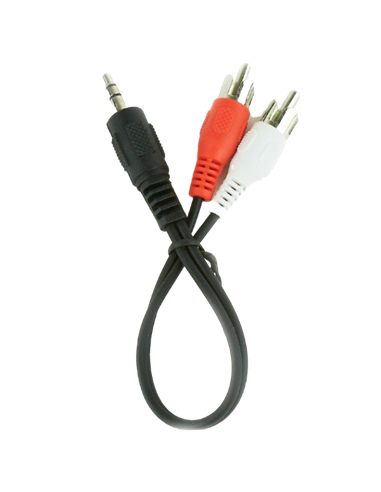 Аудио адаптер Cablexpert CCA-458/0.2, 3.5mm 3-pin (M) - 2x RCA (M), 0,2м, Чёрный