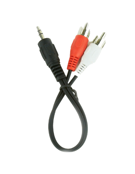 Аудио адаптер Cablexpert CCA-458/0.2, 3.5mm 3-pin (M) - 2x RCA (M), 0,2м, Чёрный