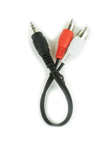 Аудио адаптер Cablexpert CCA-458/0.2, 3.5mm 3-pin (M) - 2x RCA (M), 0,2м, Чёрный