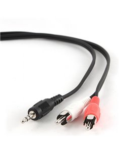 Аудиокабель Cablexpert CCA-458-2.5M, 3.5mm 3-pin (M) - 2x RCA (M), 2,5м, Чёрный 2