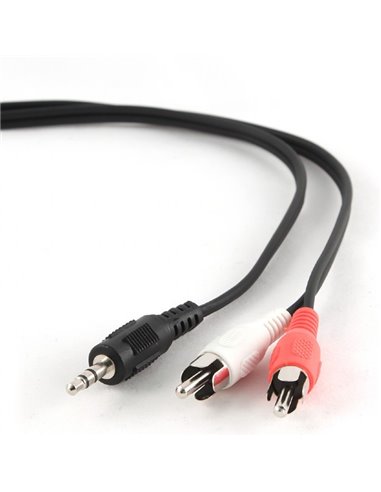 Cablu audio Cablexpert CCA-458-2.5M, 3.5mm 3-pin (M) - 2x RCA (M), 2,5m, Negru