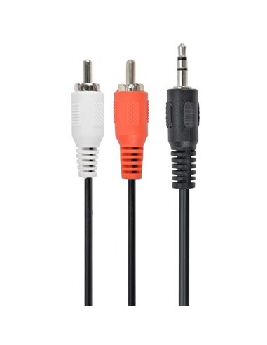 Аудиокабель Cablexpert CCA-458-2.5M, 3.5mm 3-pin (M) - 2x RCA (M), 2,5м, Чёрный