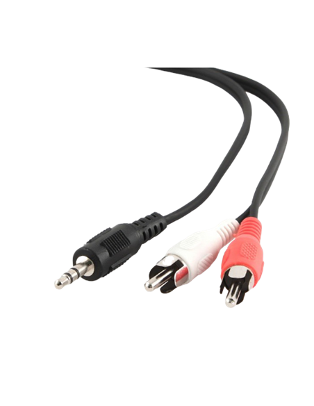 Cablu audio Cablexpert CCA-458-5M, 3.5mm 3-pin (M) - 2x RCA (M), 5m, Negru