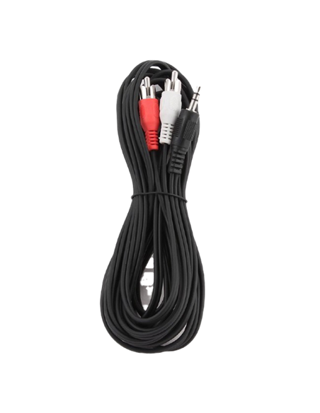 Аудиокабель Cablexpert CCA-458-5M, 3.5mm 3-pin (M) - 2x RCA (M), 5м, Чёрный
