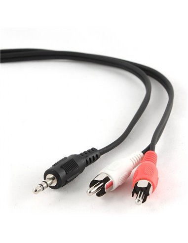 Cablu audio Cablexpert CCA-458-5M, 3.5mm 3-pin (M) - 2x RCA (M), 5m, Negru