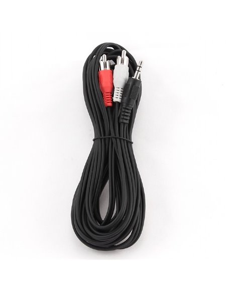 Cablu audio Cablexpert CCA-458-5M, 3.5mm 3-pin (M) - 2x RCA (M), 5m, Negru