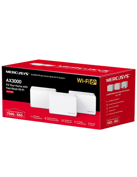 Домашняя Mesh Wi-Fi система MERCUSYS Halo H80X (3-pack), Белый