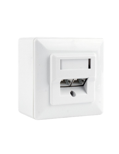 Priză pentru montare pe perete Cablexpert MVS-2S6-01, Alb