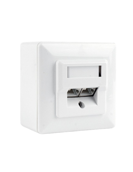 Priză pentru montare pe perete Cablexpert MVS-2S6-01, Alb