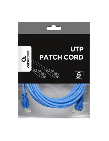 Патч-корд Cablexpert PP6U-3M/B, Cat6 UTP, 3м, Синий