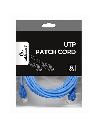 Patch cord Cablexpert PP6U-3M/B, Cat6 UTP, 3m, Albastru