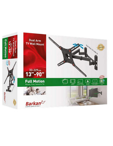 Наклонно-поворотное настенное крепление BARKAN BM464, Черный