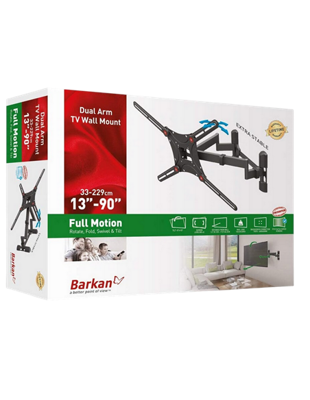Наклонно-поворотное настенное крепление BARKAN BM464, Черный
