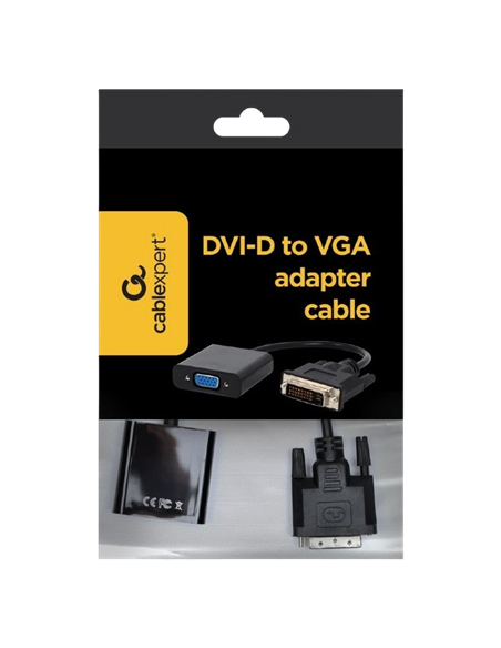 Видеоконвертер Cablexpert A-DVID-VGAF-01, DVI-D (M) - SVGA (F), 0,2м, Чёрный