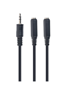 Cablu audio Cablexpert CCA-415-0.1M, mufă de 3,5 mm - 3.5 mm, 0,1m, Negru