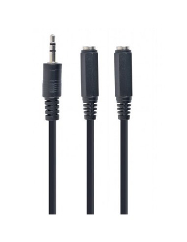 Cablu audio Cablexpert CCA-415-0.1M, mufă de 3,5 mm - 3.5 mm, 0,1m, Negru