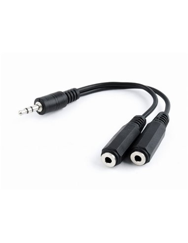 Cablu audio Cablexpert CCA-415-0.1M, mufă de 3,5 mm - 3.5 mm, 0,1m, Negru