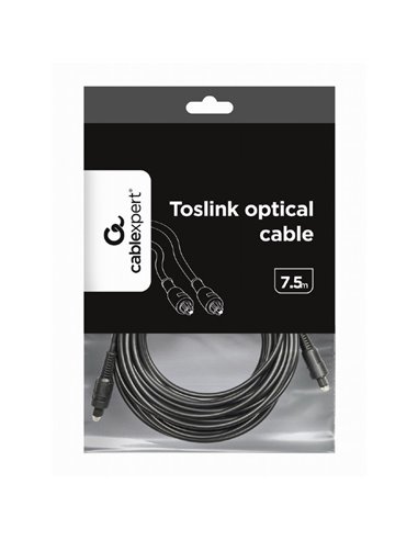 Cablu audio Cablexpert CC-OPT-7.5M, Toslink - Toslink, 7,5m, Negru