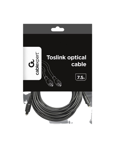 Cablu audio Cablexpert CC-OPT-7.5M, Toslink - Toslink, 7,5m, Negru