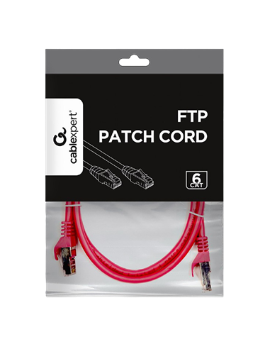 Патч-корд Cablexpert PP6-1M/RO, Cat6 FTP , 1м, Розовый