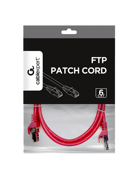 Patch cord Cablexpert PP6-1M/RO, Cat6 FTP , 1m, Roz