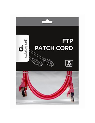 Патч-корд Cablexpert PP6-1M/RO, Cat6 FTP , 1м, Розовый