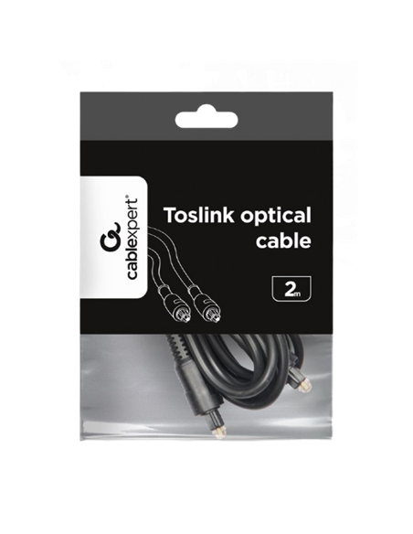 Аудиокабель Cablexpert CC-OPT-2M, Toslink - Toslink, 2м, Чёрный
