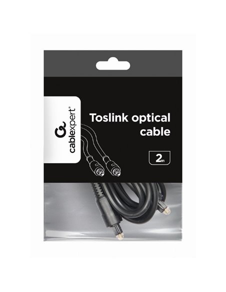 Аудиокабель Cablexpert CC-OPT-2M, Toslink - Toslink, 2м, Чёрный