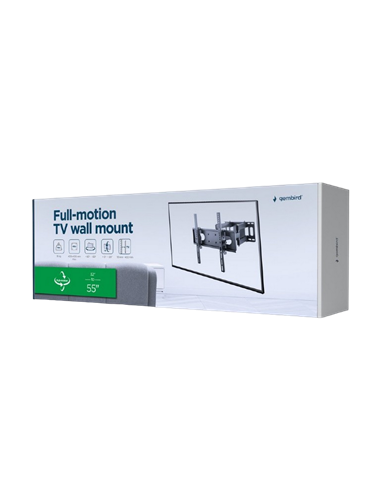 Наклонно-поворотное настенное крепление Gembird WM-55ST-04, Чёрный