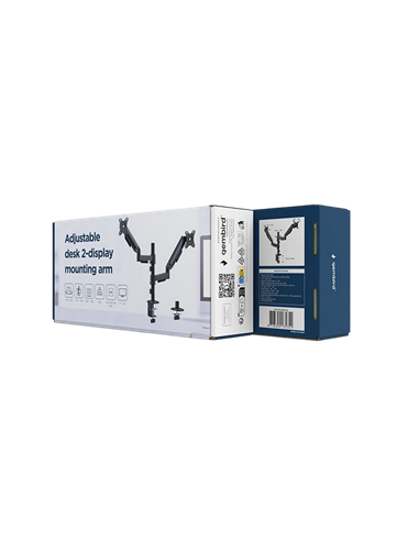 Suport birou pentru monitoare Gembird MA-DA2P-02, Negru