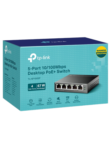 PoE коммутатор TP-LINK TL-SF1005P, 4x IEEE 802.3af/at