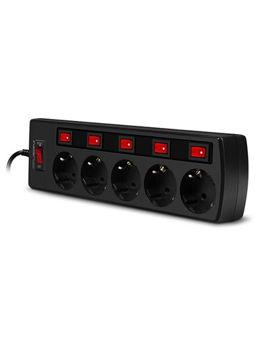 Prelungitor electric SVEN SF-05PL, 5 Prize, 3m, Negru