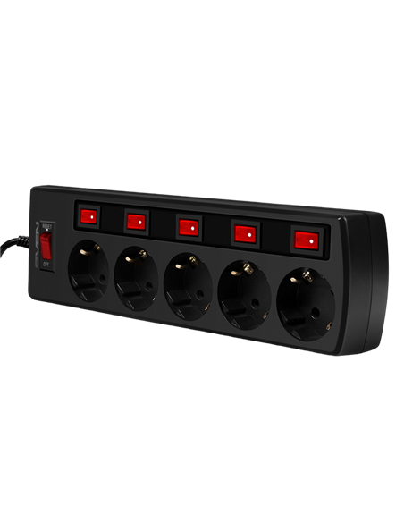 Prelungitor electric SVEN SF-05PL, 5 Prize, 3m, Negru