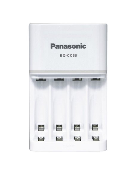 Încărcător Acumulatori Panasonic BQ-CC55E, Alb