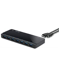 TP-Link UH700, USB3.0 Hub, 7 ports, rate of up to 5Gbps, Black, with External Power Adapter
