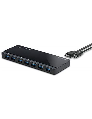 TP-Link UH700, USB3.0 Hub, 7 ports, rate of up to 5Gbps, Black, with External Power Adapter