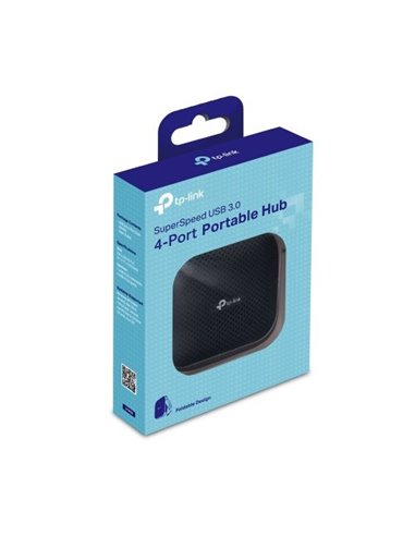 TP-Link UH400 USB Hub, mini-size, 4 ports, USB 3.0, Built-in USB connector cable