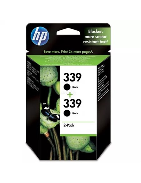 HP 339 (C9504EE) Black Cartridge 2-pack of C8767EE for Photosmart 8450; OfficeJet 7410.