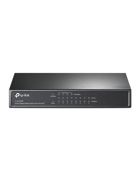 TP-LINK TL-SG1008P, 8-Port Gigabit Desktop PoE Switch, 8 Gigabit RJ45 ports including 4 PoE ports, 53W PoE Power supply, stee...