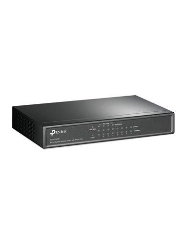 TP-LINK TL-SG1008P, 8-Port Gigabit Desktop PoE Switch, 8 Gigabit RJ45 ports including 4 PoE ports, 53W PoE Power supply, stee...