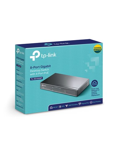 TP-LINK TL-SG1008P, 8-Port Gigabit Desktop PoE Switch, 8 Gigabit RJ45 ports including 4 PoE ports, 53W PoE Power supply, stee...