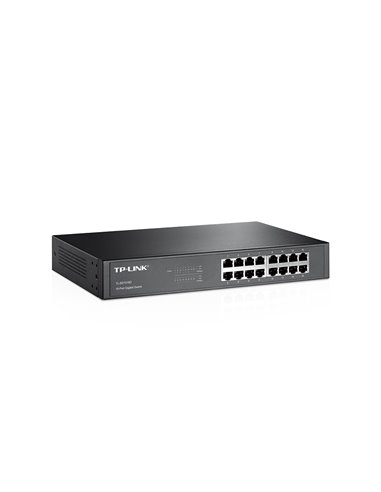 Коммутатор TP-LINK TL-SG1016D / 16 port / Gigabit / RJ45 / 13-inch rack-mountable steel case