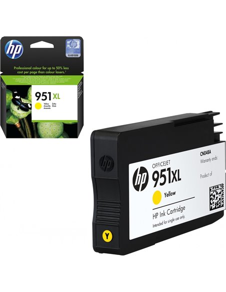 HP 951XL (CN048AE) Yellow Ink Cartridge, for OfficeJet PRO 8100 ePrinter , Pro 8600 Plus e-All-in-One , Pro 8600A (A911a) e-A...