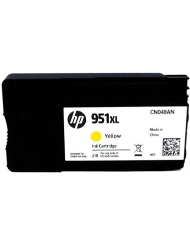 HP 951XL (CN048AE) Yellow Ink Cartridge, for OfficeJet PRO 8100 ePrinter , Pro 8600 Plus e-All-in-One , Pro 8600A (A911a) e-A...
